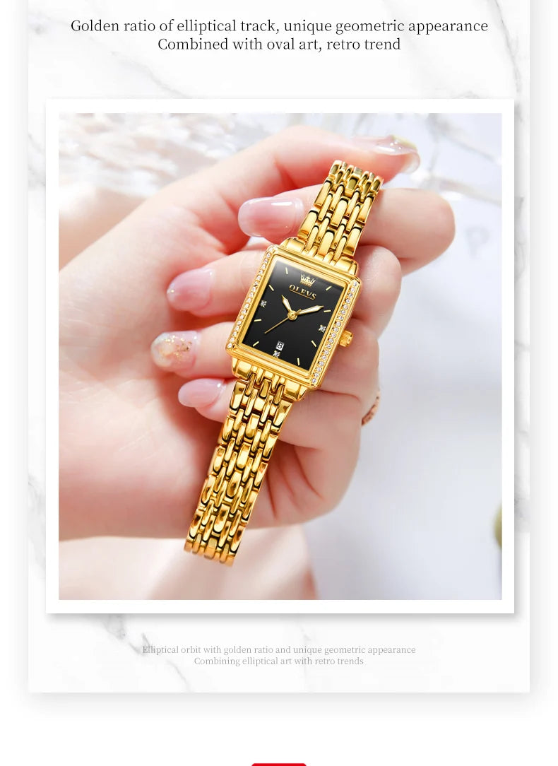 OLEVS 9995 Women's Watch Luxury Elegant Quartz Ladies Wristwatch Top Brand Waterproof Luminous Date Original Watch For Women