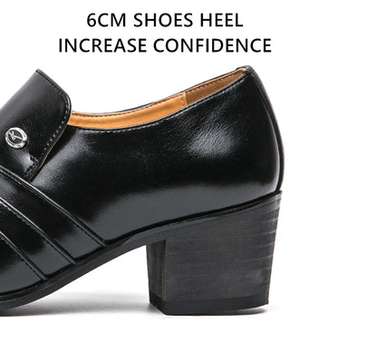 Men Formal Oxford Shoes Casual Business Office Party Loafers Men's High Heels Shoes Classic Men Shoes PU Leather Dress Shoes
