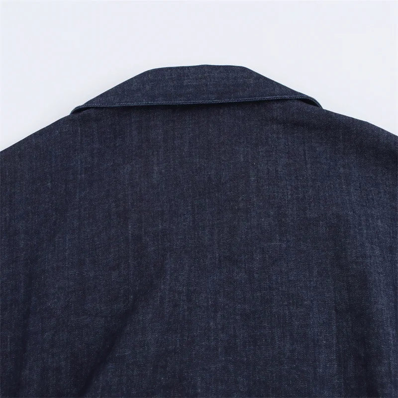 New Long Dresses 2025 Woman Fashion Summer V-neck Single Breasted Slim Fit Denim Skirts Women's Clothing Tops