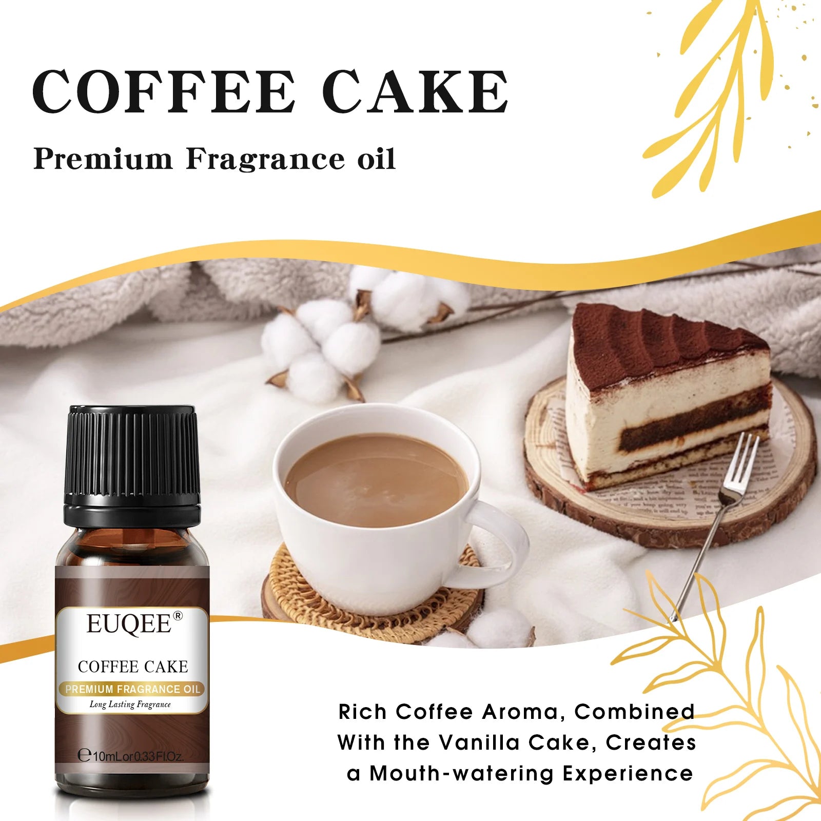 EUQEE 10ML Men's Fragrance Oil For Car Diffuser,Making Candle Leather Forest Pine Coffee Cake Cedarwood Bay Rum 1pcs/3pcs/6pcs - Badiee Stylez