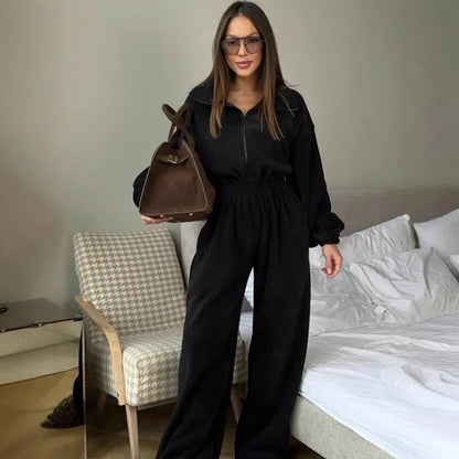 Jumpsuits Women Rompers One Piece Full Sleeve Zipper Overalls Long Pants Elastic High Waist Rompers Y2k Streetwear Jumpsuit 2025 Badiee Stylez