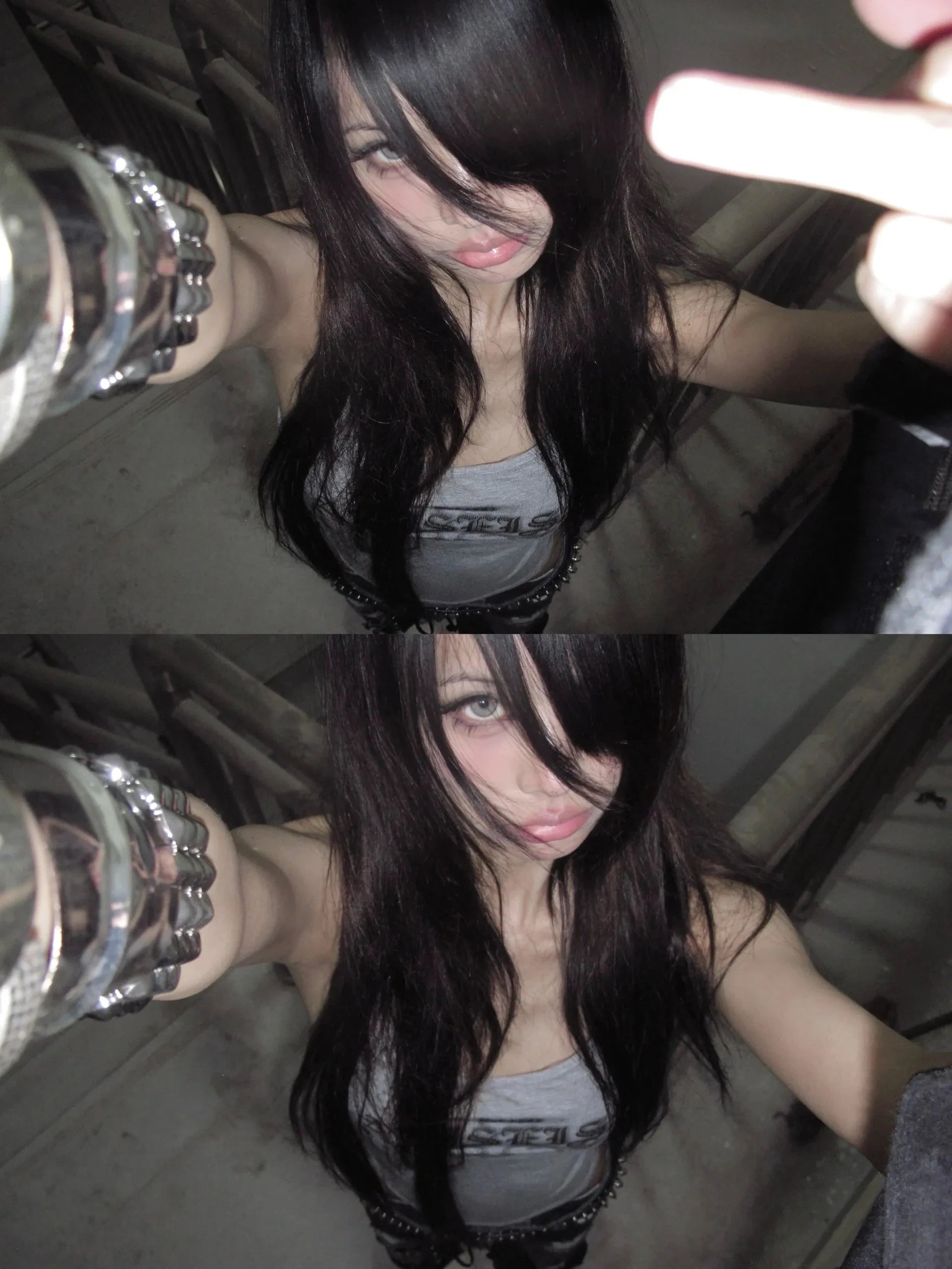 Karrcat Trashy 2000s Letter Print Tank Top Japanese Y2k Gray Camis Tops Grunge Aesthetics Sleeveless Crop Tops American Retro