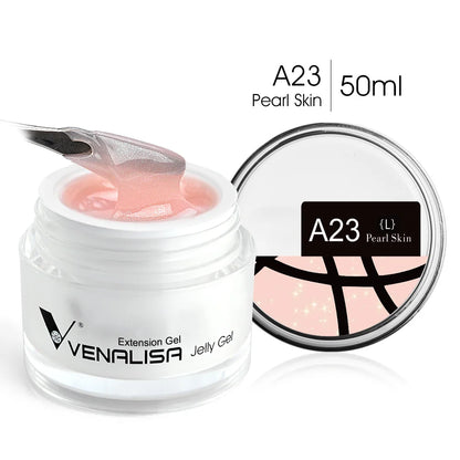 50ml Venalisa Soak off Thick Jelly Gel UV Construction Gel Builder Extend 24 Color Camouflage Milky White Nail Art Hard Nail Gel A23L