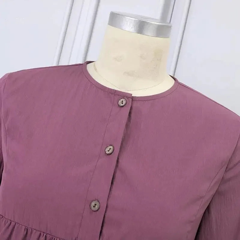 Stylish Casual Robe Bubble Sleeve Dress