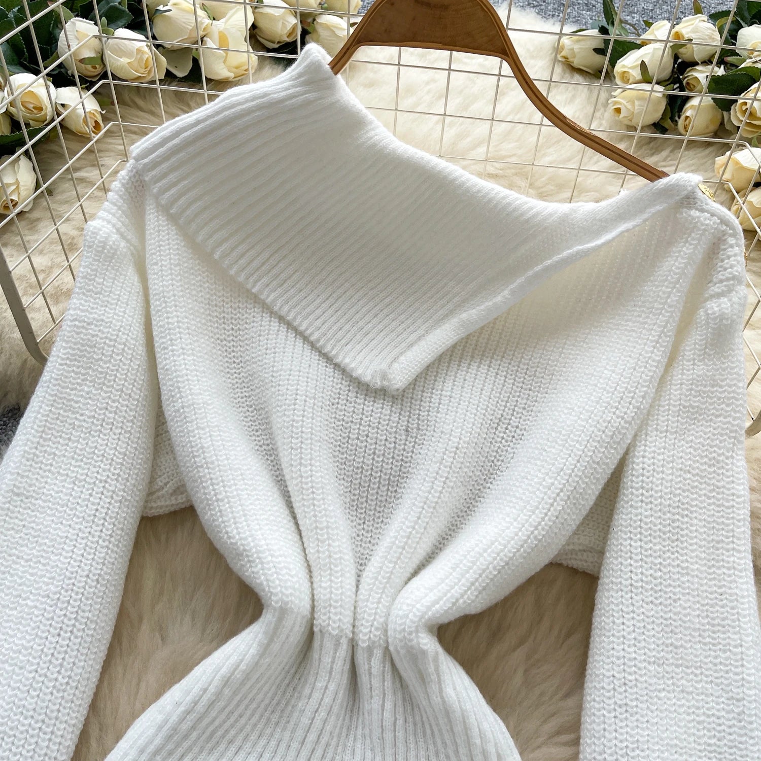 SINGREINY Autumn Knitwear Bodycon Dress Diagonal Collar High Elastic Slim Fit Design Female Light Luxury Solid Sweater Dress