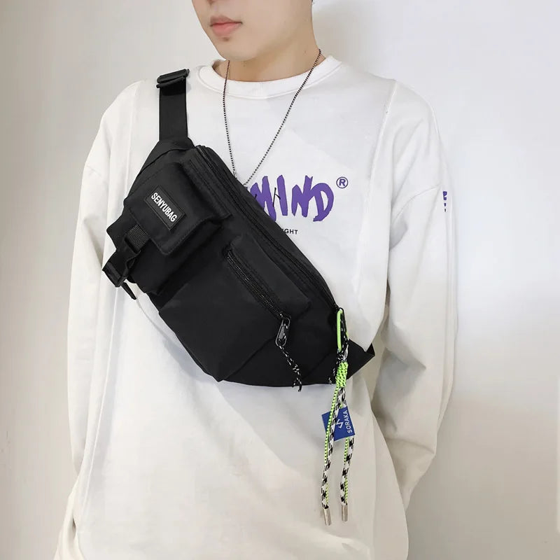 Women Waist Bag Casual Nylon Fanny Packs Banana Bags Street Hip Hop Waist Packs Unisex Chest Pack Travel Shoulder Crossbody Bags