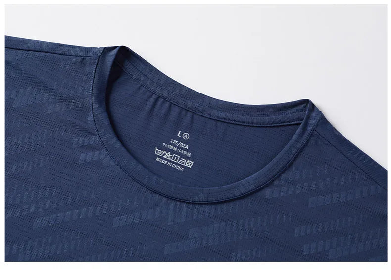 Men's Quick Dry Ice Silk T-Shirts Short Sleeve Breathable Workout Shirts Sweat Absorbing Athletic Top Gym Casual Wear 4 Colors