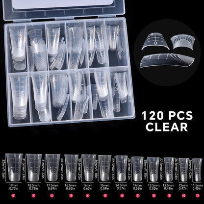 120Pcs Nail Forms For UV Gel Quick Building Extension Top Molds Dual Forms Acrylic Nail Art Tips Nails Accessories Tools 32 CHINA