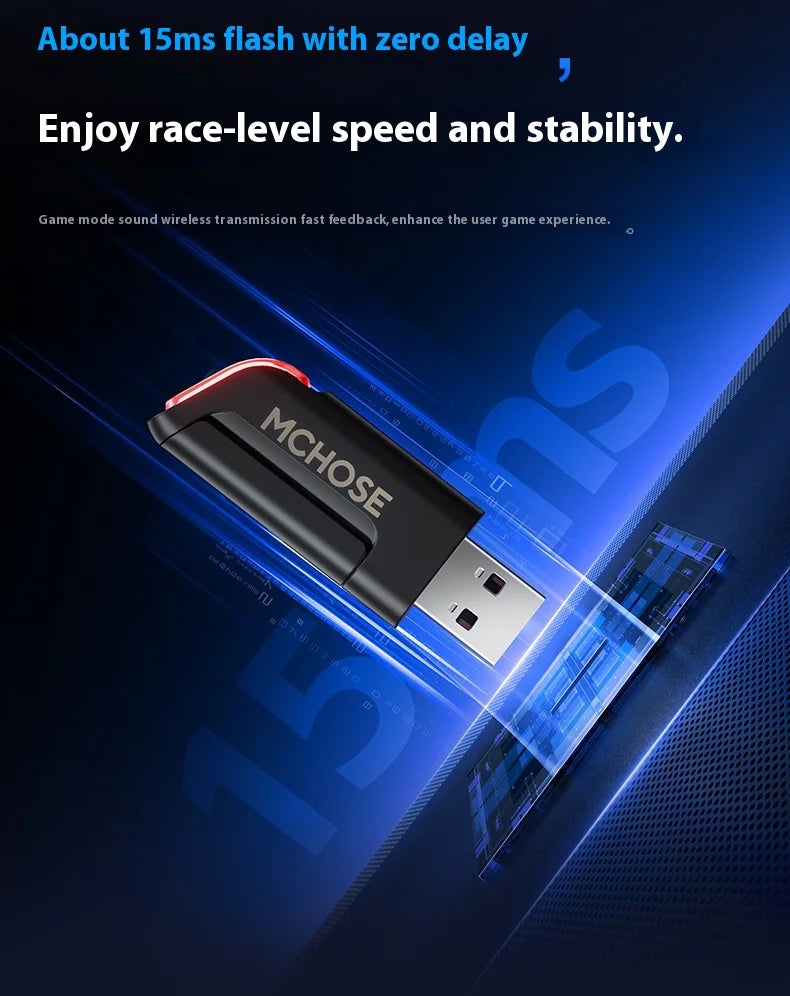 MCHOSE V9 pro Wireless Bluetooth Headset Low Delay Three Mode Microphone Noise Reduction Dynamic Sound for Office And Gaming Badiee Stylez