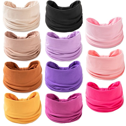 Wide -Side Elastic Band Woman Yoga Hairbands Solid Color sports Hair Band tie Bandanas Fashion Headband Headwear Turbans