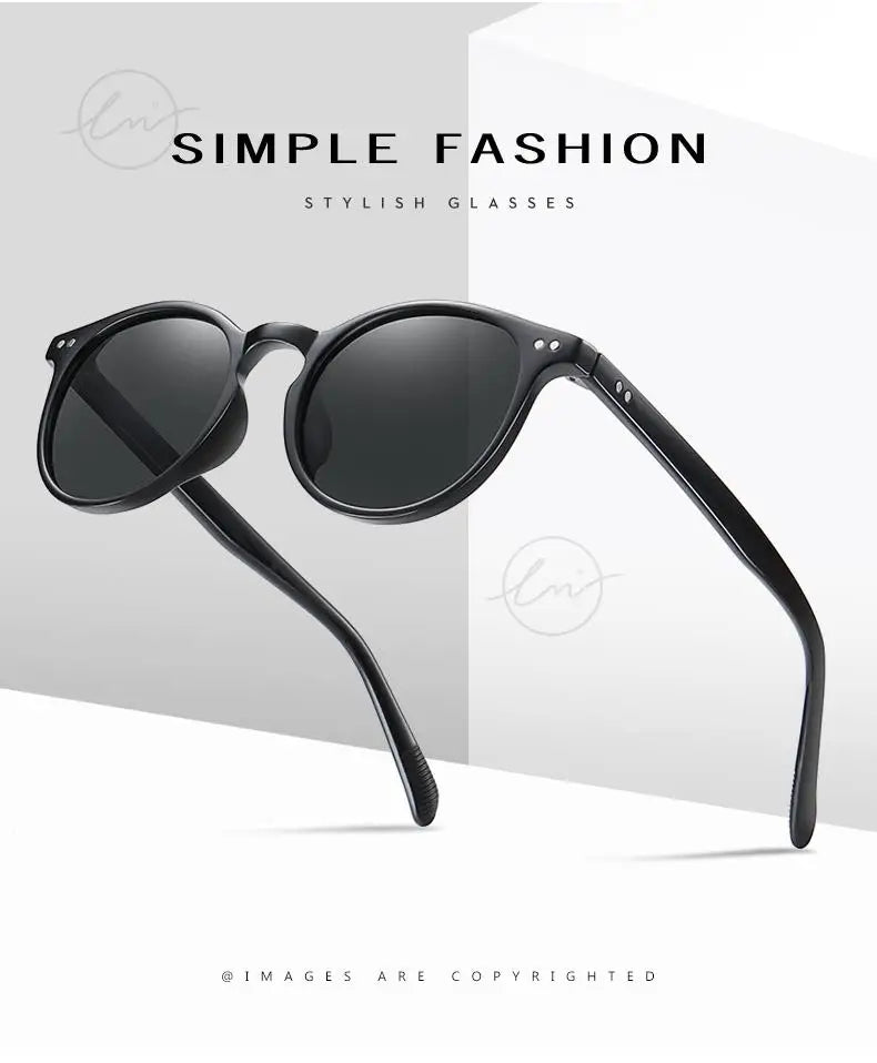 LM Retro Round Sunglasses Women Men Ultralight TR90 Polarized Unisex Driving Shades Vintage Sun Glasses UV400 Gafas De Sol