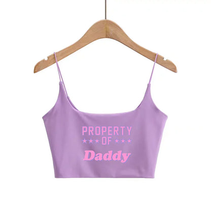 DADDY'S GIRL Pink Letters Hot Tops for Women Sexy Tank Top Women's Outerwear Cute Tops New Fashion Female Clothes Women Clothing Light Purple