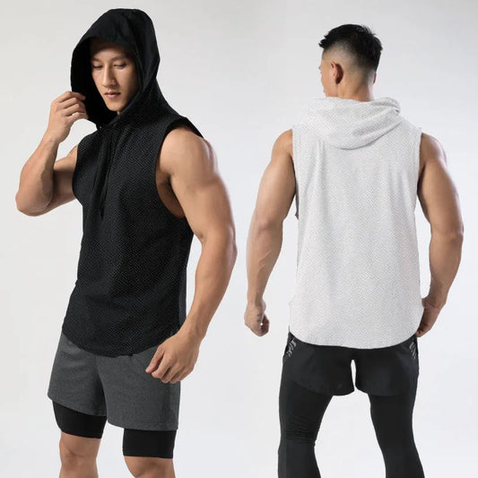 Solid Color 2023 Brand New Men's Tank Tops Vest Sleeveless Tees For Male Hooded Man Vests Tops Hip Hop Men Tank Top T shirt