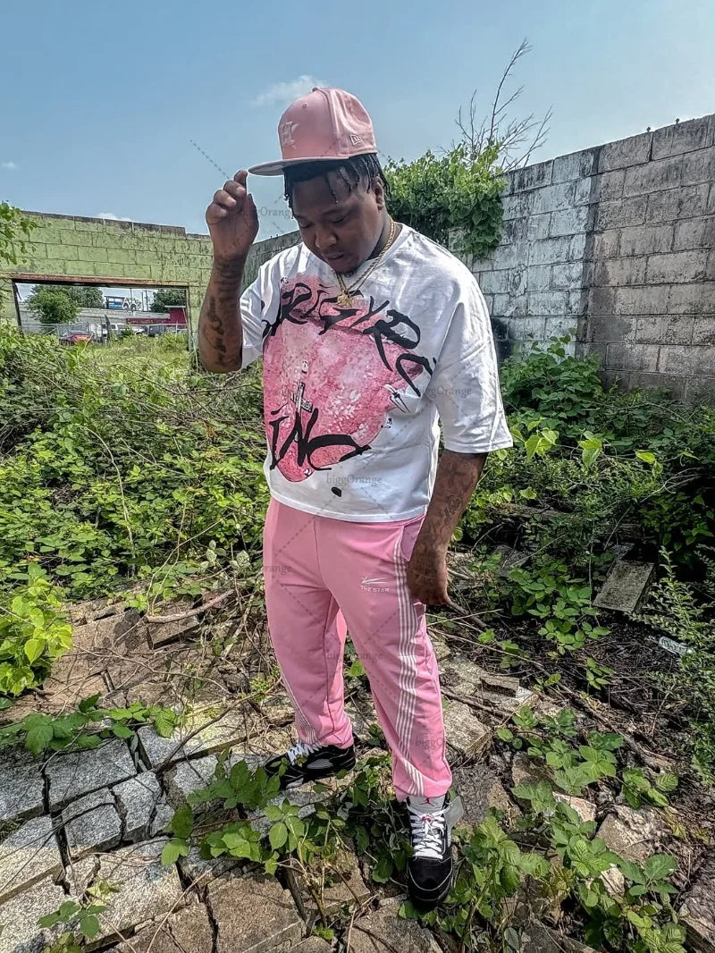 American Retro Letter Printing Oversized T-shirt Hip-hop Harajuku Punk Round Neck Graphic Top Men Trendy Casual Streetwear Women Badiee Stylez