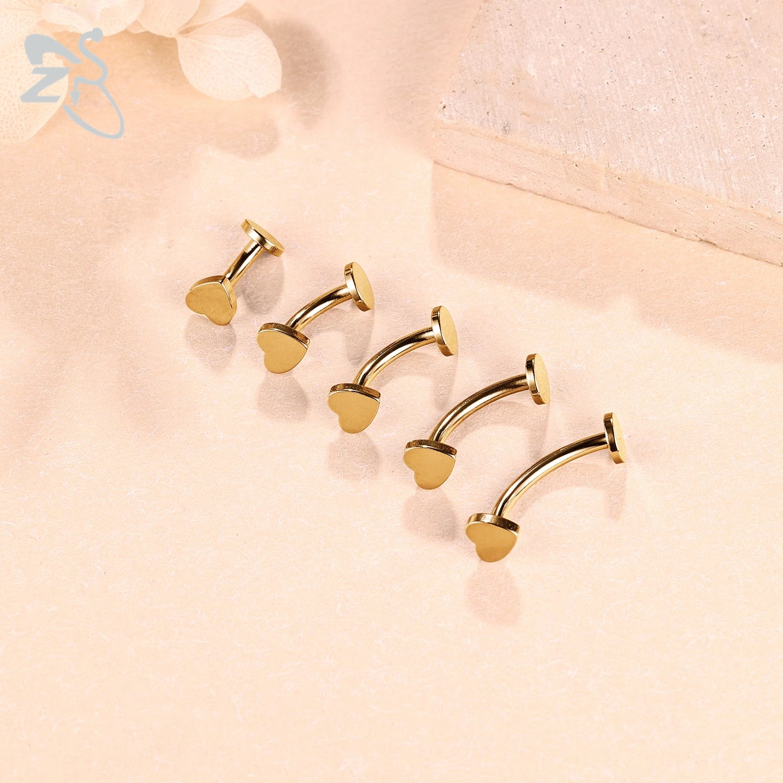 ZS 1 Piece Internal Thread Stainless Steel Belly Button Ring Floating Navel Piercings 14G Curved Umbilical Ring Jewelry 6MM-14MM Badiee Stylez