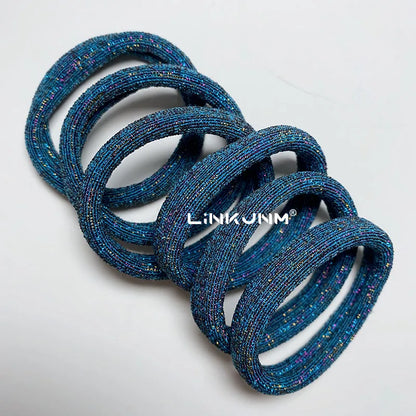 6PCS Women Glitter Hair Scrunchies Girls Elastic Hair Rubber Bands Hair Holder/Gum Hair Accessories Ponytail Hair Holders Badiee Stylez