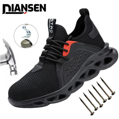 48 Size Steel Toe Cap Light Breathable Sneaker For Men Unisex Work Safety Shoes  Anti-smash And Anti-puncture Safety Sneakers - Badiee Stylez