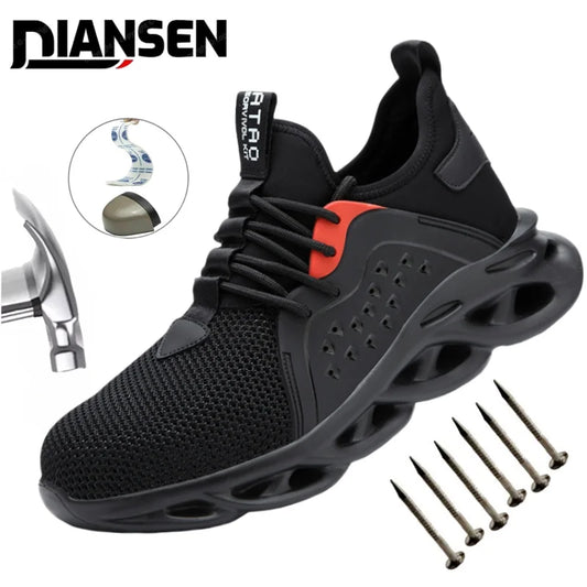 48 Size Steel Toe Cap Light Breathable Sneaker For Men Unisex Work Safety Shoes  Anti-smash And Anti-puncture Safety Sneakers - Badiee Stylez