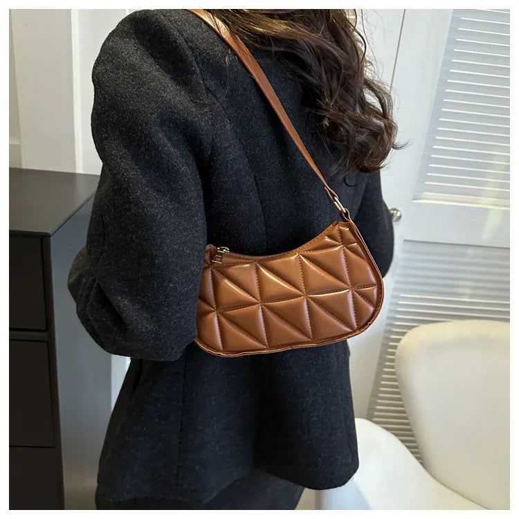 Mini Fashion Female Underarm Shopping Bag Retro Casual Women Totes Shoulder Bags Female Leather Solid Color Handbag for Women