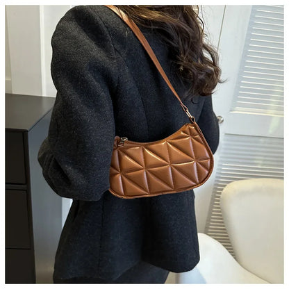 Mini Fashion Female Underarm Shopping Bag Retro Casual Women Totes Shoulder Bags Female Leather Solid Color Handbag for Women