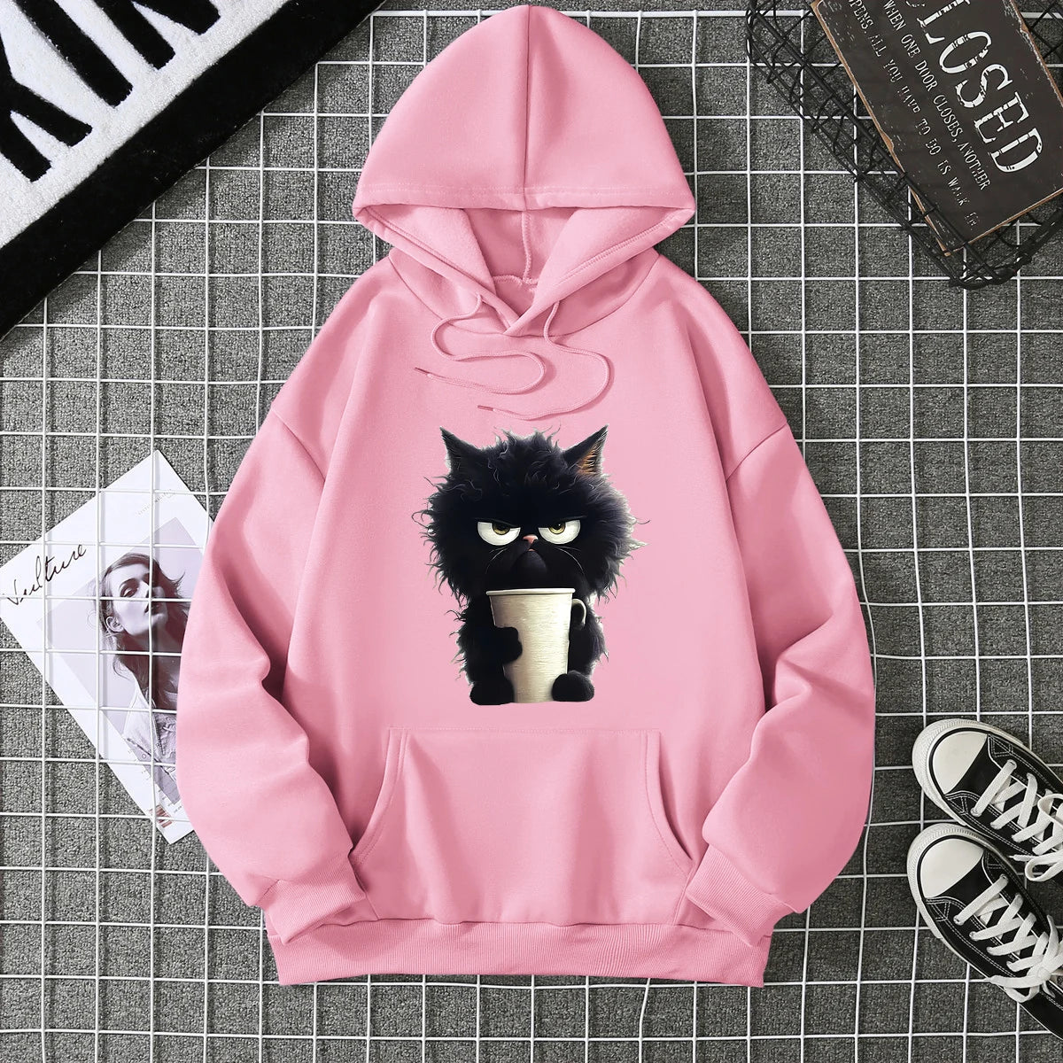 2025 Winter New Women's Hoodie High Street Unisex style Double Pockets Sweatshirts Outerwear Plus-Size Women's Clothing CYXX236 Pink