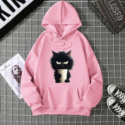 2025 Winter New Women's Hoodie High Street Unisex style Double Pockets Sweatshirts Outerwear Plus-Size Women's Clothing CYXX236 Pink