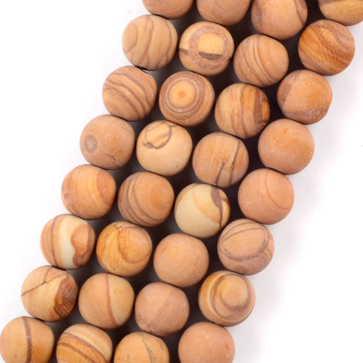 Natural Dull Polished Wood Jaspers Stone Spacer Beads For Jewelry Making DIY Necklace Bracelet 4mm-12mm Matte Round Beads 15" Wood Jasper