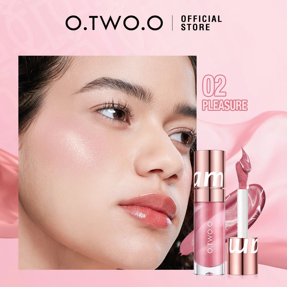 O.TWO.O Liquid Blush Face Blusher Moisturizing Long Lasting Natural Silky Weightless Matte High Pigment Matte Blush Face Makeup 02 Pleasure CHINA