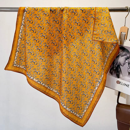 Fashion 70cm Cotton Square Scarf Women Floral Print Design Bandanas Lady Scarves Headband Accessories Handkerchief Hair QME186-04 65x65cm