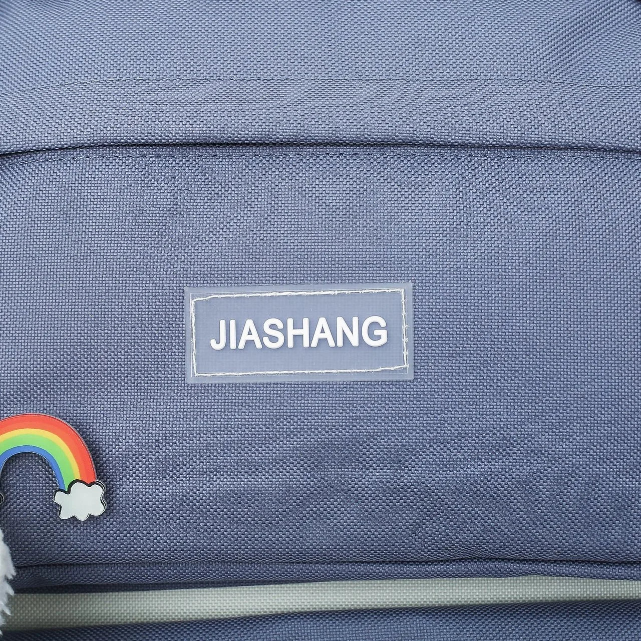 Four Piece Set of Student Backpack for Women in Korean Version Casual Canvas High School Campus with Large Capacity