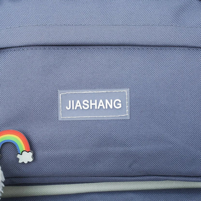 Four Piece Set of Student Backpack for Women in Korean Version Casual Canvas High School Campus with Large Capacity