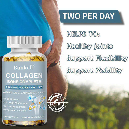 Marine Collagen 300 Mg with Calcium, Vitamin C and D - Skin, Bone, Joint Support Antioxidant Support