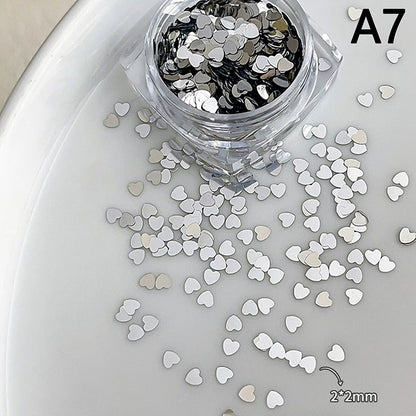 Holographic Laser Star Love Sequins Nail Glitter Gold Silver Sequin Mix Size Paillette DIY Design Nail Art Decorations Tool A7