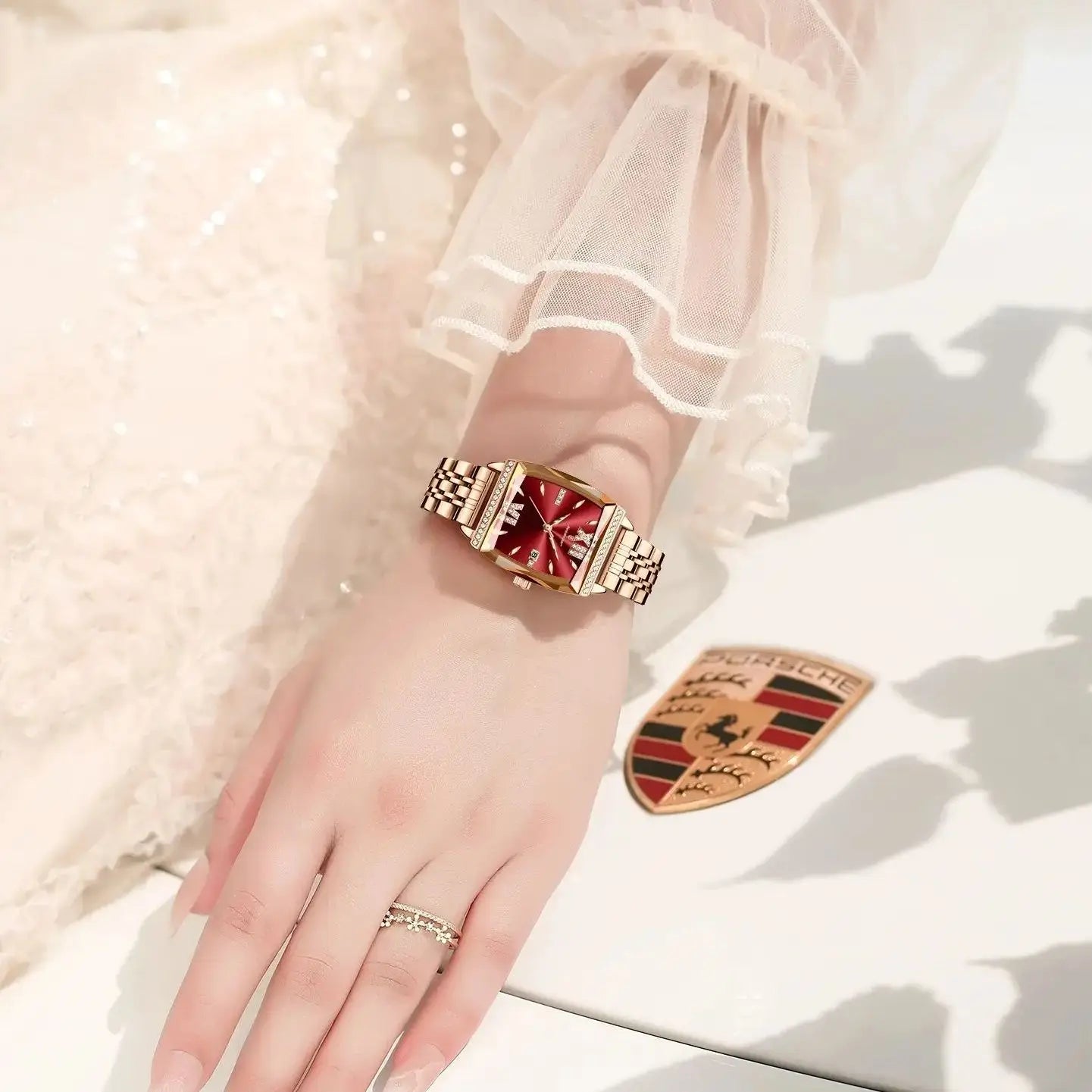 POEDAGAR Diamond Luxury Watch For Woman High Quality Waterproof Date Ladies Quartz Watch Stainless Steel Women Watches Reloj+Box