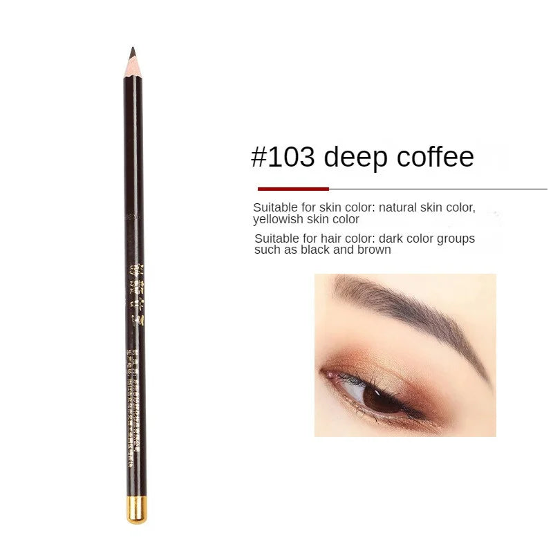 Pencil-shaped Wooden Eyebrow Pencil Waterproof Sweat-proof Eyebrow Pen Smooth Eyebrow Pencil Lasting Not Easy To Faint Cosmetics 103 Deep Coffee