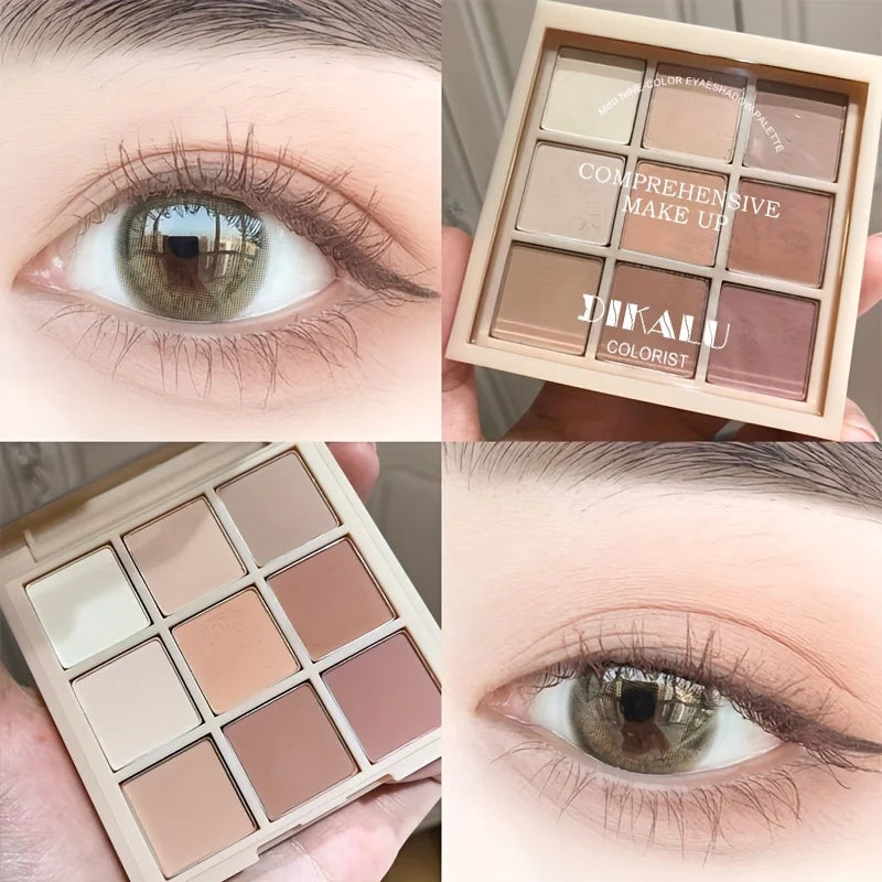 Multifunctional Eyeshadow Palette 9 Colors Various Shades Long Lasting Moisturizing Eye Shadow Palettes for Women Makeup Kit