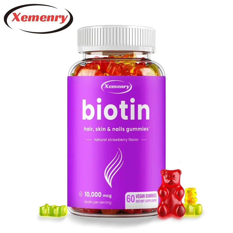 Premium Biotin Gummies 10,000 Mg - Promotes Healthy Hair, Skin and Nails Supplement