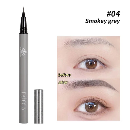 Ultra-fine Eyebrow Cosmetic Pencil Natural Brown Make Up Lying Silkworm Eyeliner Waterproof Long Lasting Liquid Eye Brow Pencil B-04 smoke grey