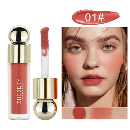 New Liquid Cheek Blush Facial Nourishing Blusher Gel Cream Multi-purpose For Eyes Lips Makeup Blush Stick Cosmetics With Sponge New 01