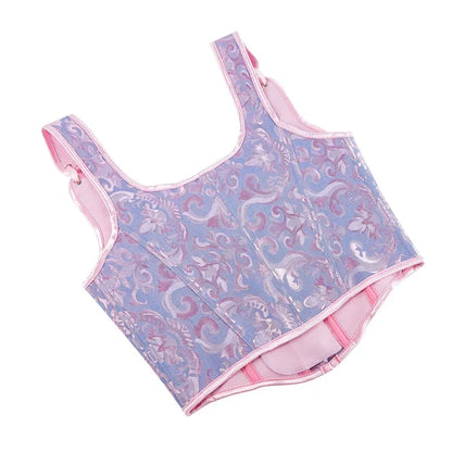 Blue Jacquard Corset Sexy Shoulder Straps Overbust Bustiers Crop Top Lace Up Brocade Vest Lingerie Gothic For Women Outfit