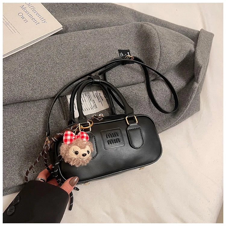 Luxury high-end designer portable bowling bag female 2025 new autumn and winter fashion all-match messenger bag small square bag