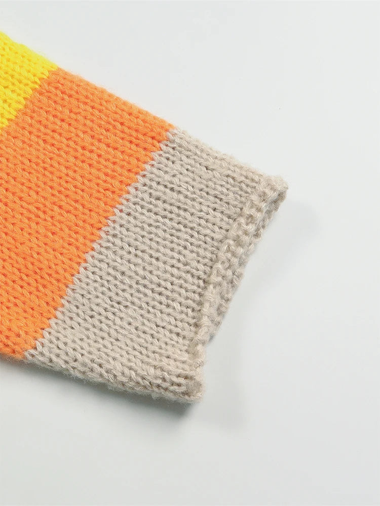 Plus Size Women's Plus Size Colour Block Simple Daily Wear Long Sleeve Sweater Dress Best Choice for Autumn and Winter