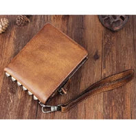 Vintage Genuine leather wallet Men leather long wallet men purse clutch bag male money clips zip around money bag card holder