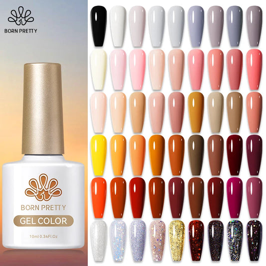 BORN PRETTY Fall Gel Nail Polish 10ml Orange Nude Brown Gel Nail Polish Halloween Nails Coral Orange Gel Varnish Manicure DIY
