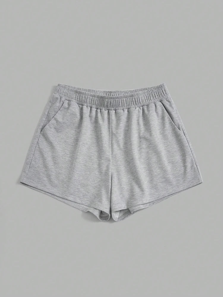 Plus Size Women's Elastic Waist Biker Shorts 3 Piece Running Workout Yoga Shorts Best for Summer Polyester