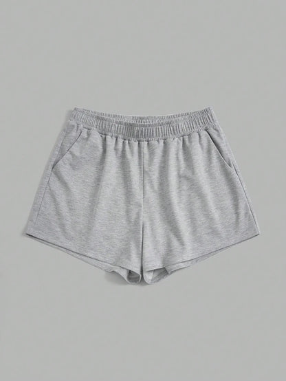 Plus Size Women's Elastic Waist Biker Shorts 3 Piece Running Workout Yoga Shorts Best for Summer Polyester