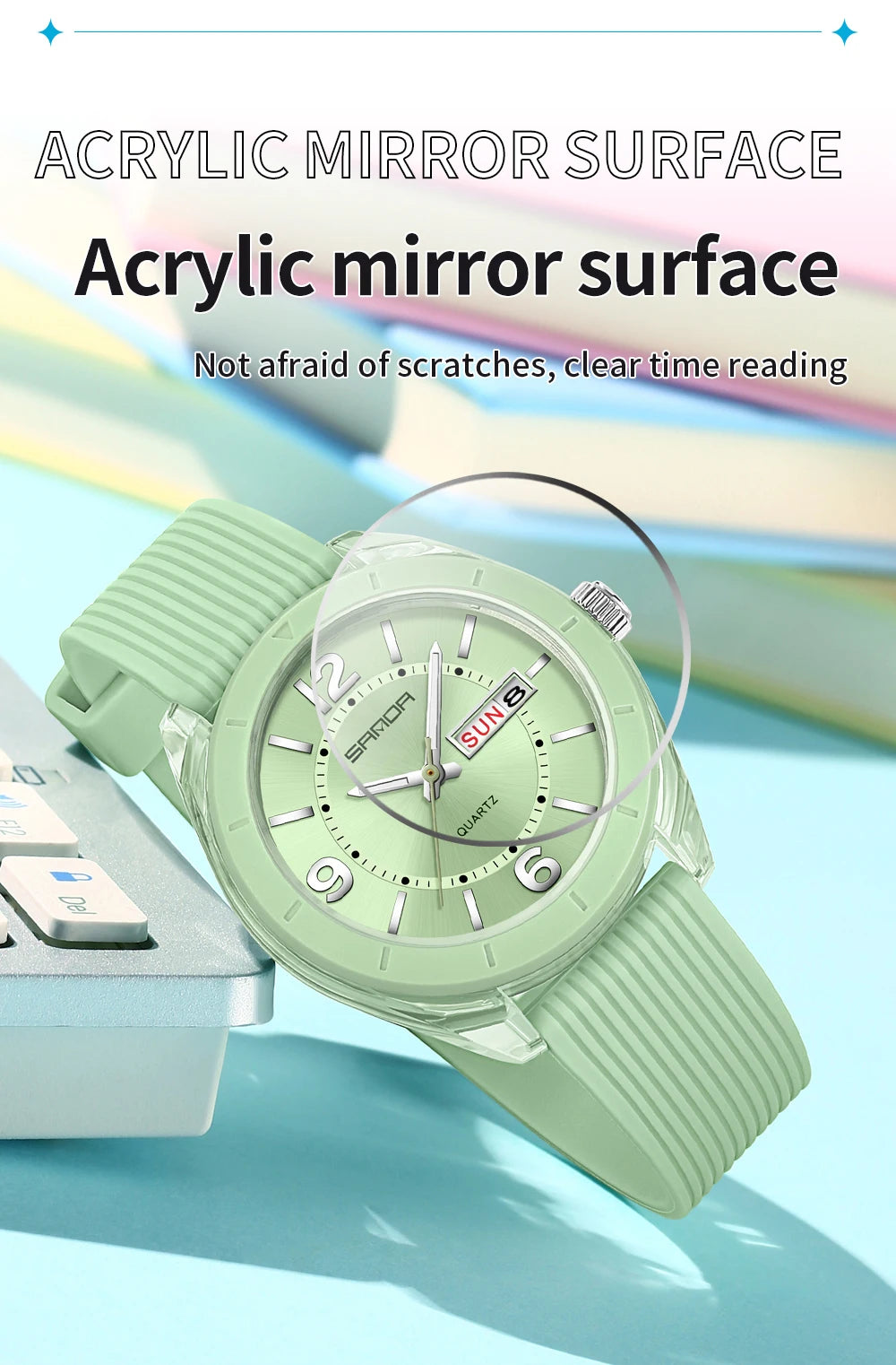 SANDA Quartz Watch for Women Waterproof Auto Date Week Elegant Luxury Ladies Wristwatch Waterproof Analog Women's Watches