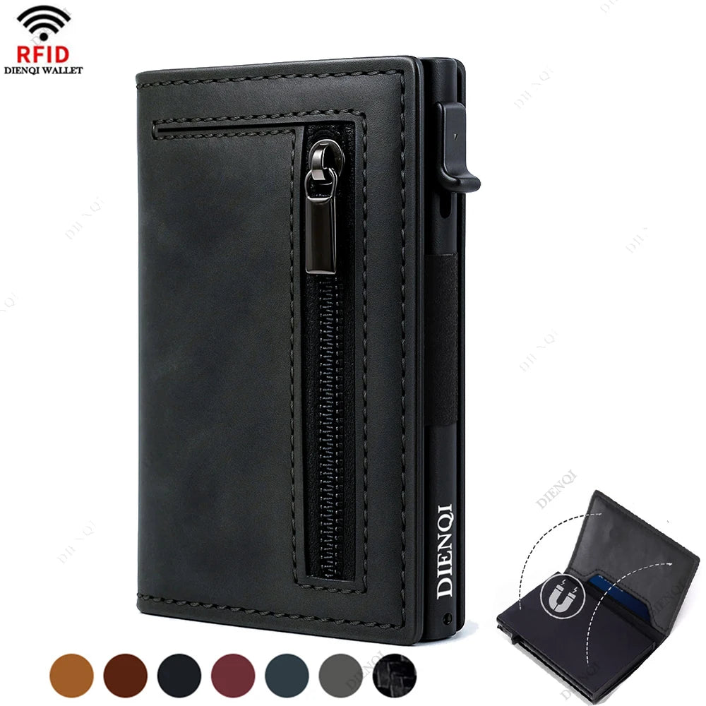 Luxury RFID Blocking Card Holder Men Wallets Money Bag Metal Credit Cardholder Aluminium Slim Thin Smart Minimalistic Wallets