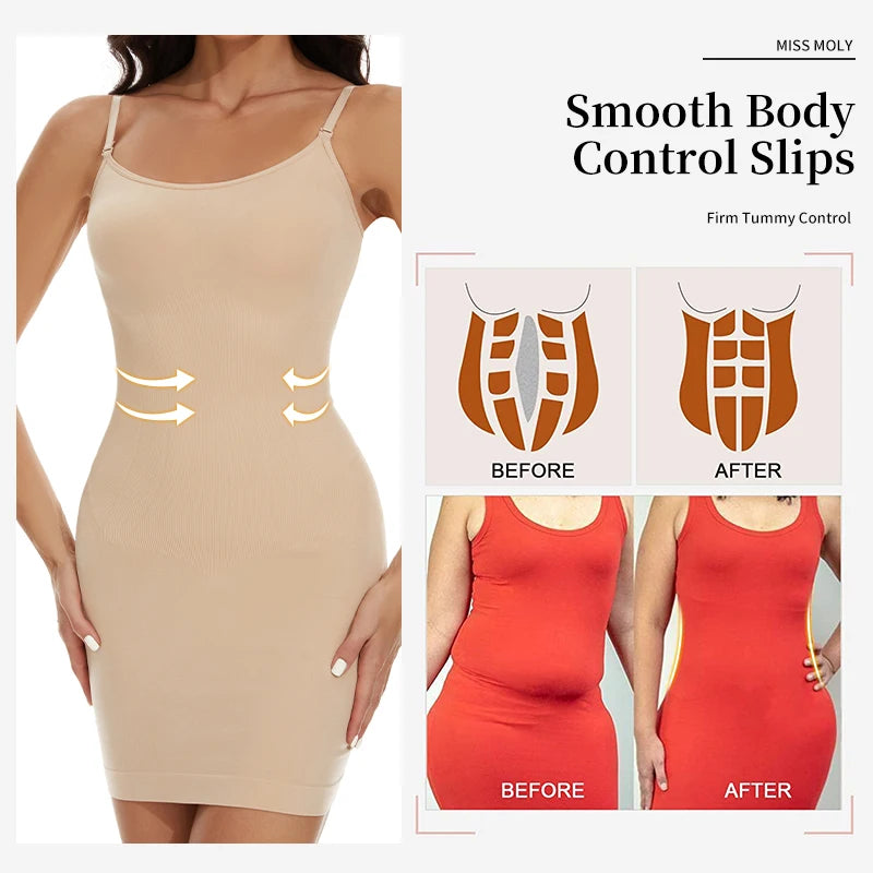 FITTOO Suspender Dress Women Body Shaper Tummy Control Sleeveless Skirt Slimming Waist Tops Female Streetwear Sexy Female New