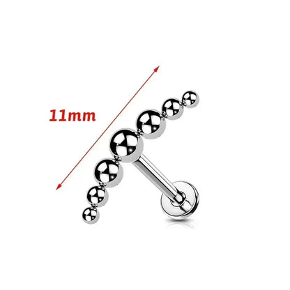 ASTM F136 Titanium Mirror Polish 7 Beads Cluster 16G Labret Cartilage Helix Conch Monroe Tragus Piercing Body Jewelry